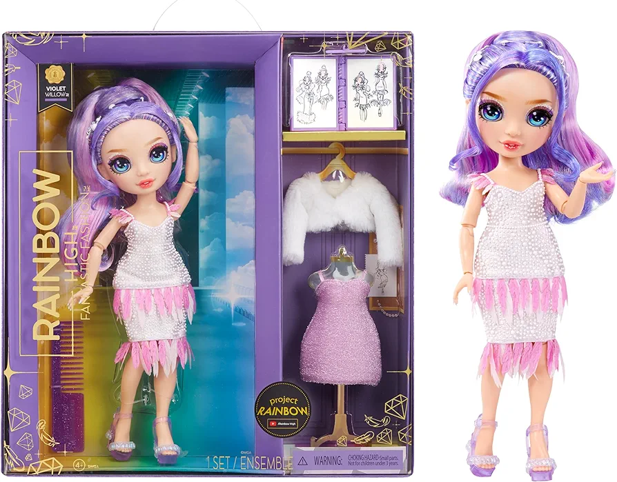 Rainbow High Fantastic Fashion Violet Willow - Purple 11” Fashion Doll and Playset with 2 Complete Doll Outfits, and Fashion Play Accessories, Great Gift for Kids 4-12 Years Old