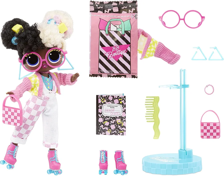 L.O.L. Surprise! Tweens Series 2 Gracie Skates with 15 Surprises Including Pink Outfit and Accessories for Fashion Toy Girls Ages 3 and up, 6 inch Doll