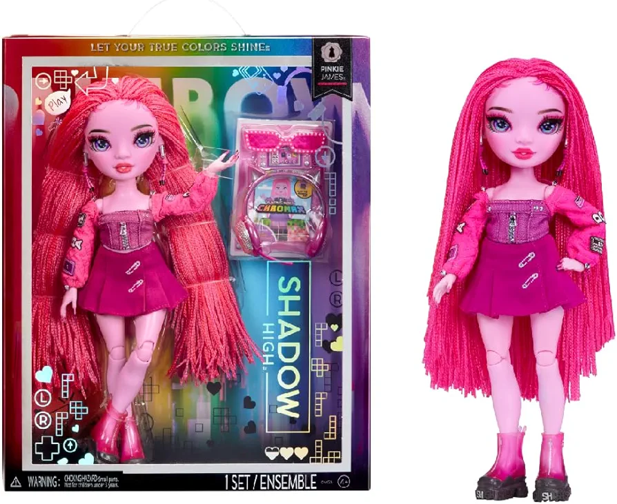 Rainbow High Shadow High Pinkie - Pink Fashion Doll. Fashionable Outfit & 10+ Colorful Play Accessories. Great Gift for Kids 4-12 Years Old & Collectors