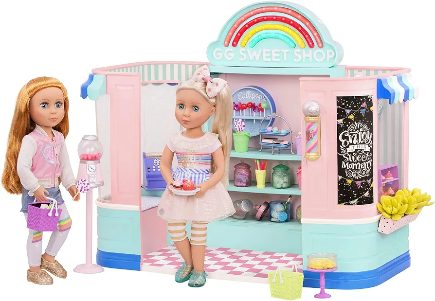 Glitter Girls Sweet Shop Toy Food - Candy Shop Playset With 237 Pieces For 14 Inch Dolls - Pretend Play Toys For 3+ Year Old Girls