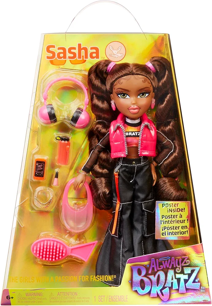 Bratz Alwayz Sasha Fashion Doll with 10 Accessories and Poster