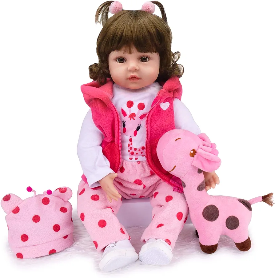 CHAREX Reborn Baby Dolls Toddler - Realistic Reborn Girl 18 inch Doll Weighted Lifelike with Soft Silicone Body Gift Set for Children Age 3+